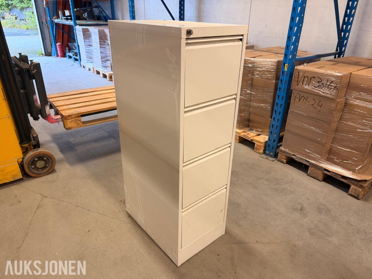 Låsbart arkivskap med 4 skuffer ok