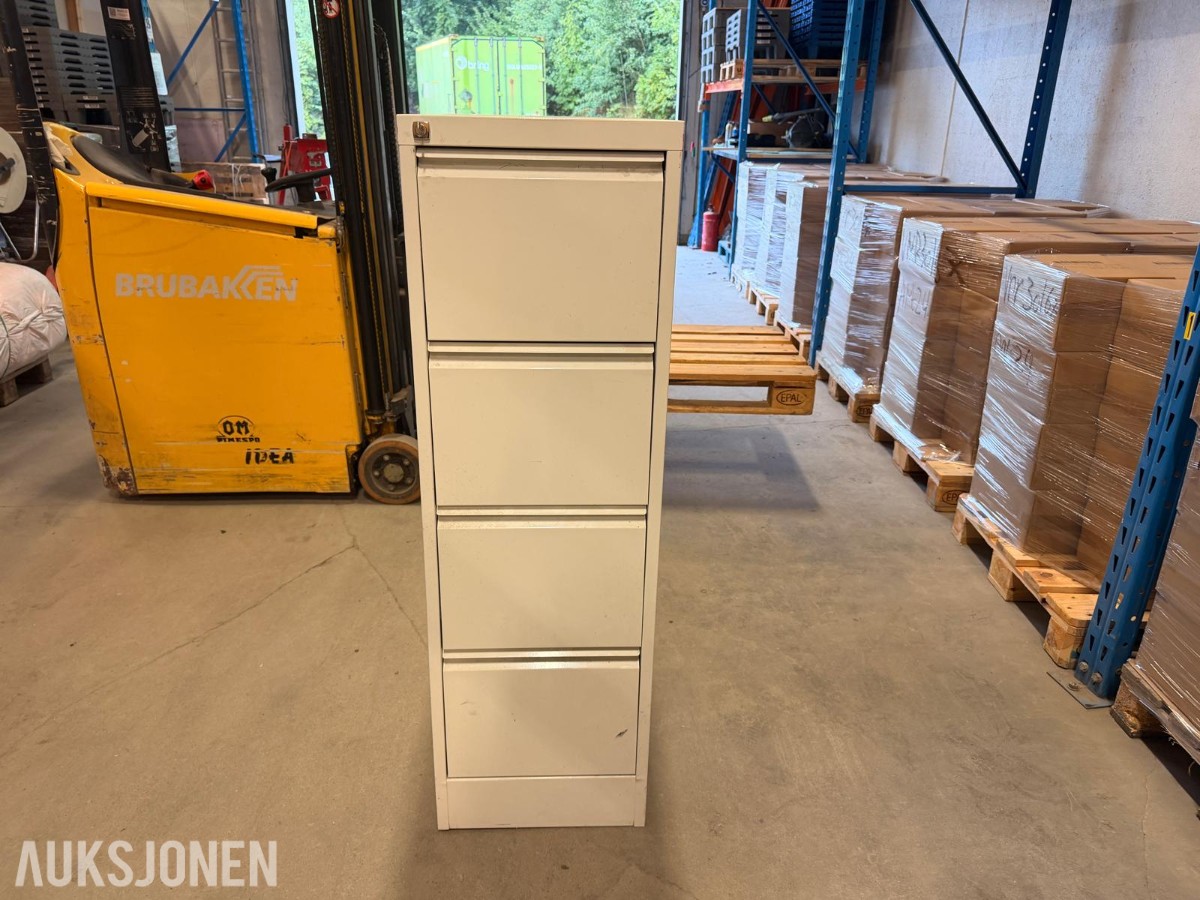 Låsbart arkivskap med 4 skuffer ok