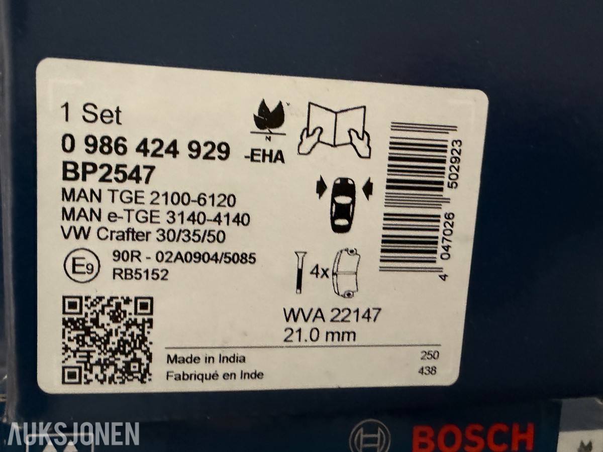 MAN VAREBIL – VARELAGER MED NYE BREMSEDELER