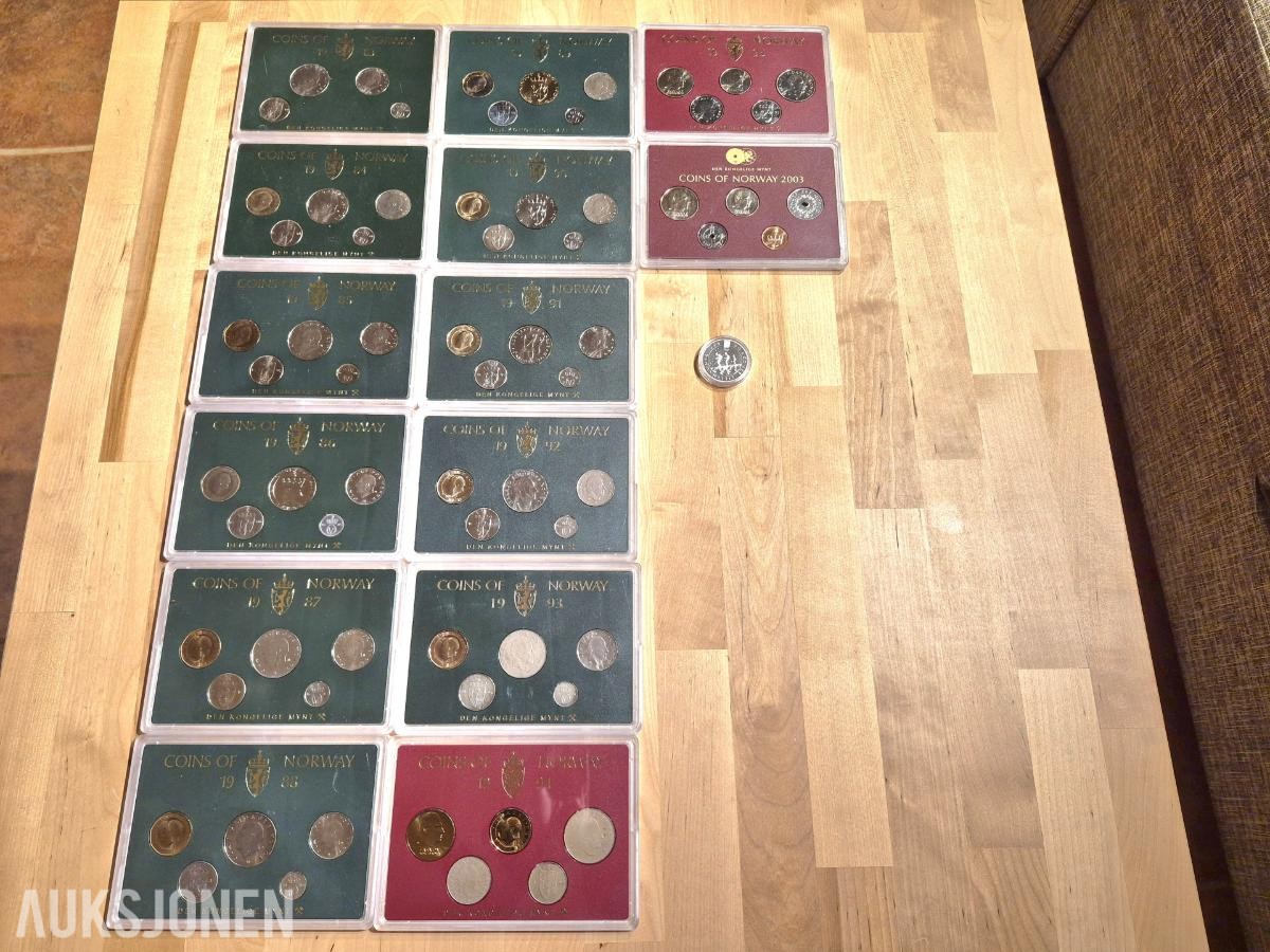 Norges bank-Myntsett samling-OL94 Sølv 1983-1995,2003