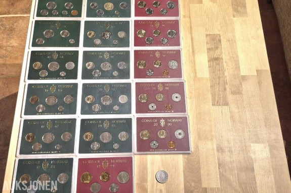 Norges bank-Myntsett samling-2kr 1878 Sølv, 1982-2000