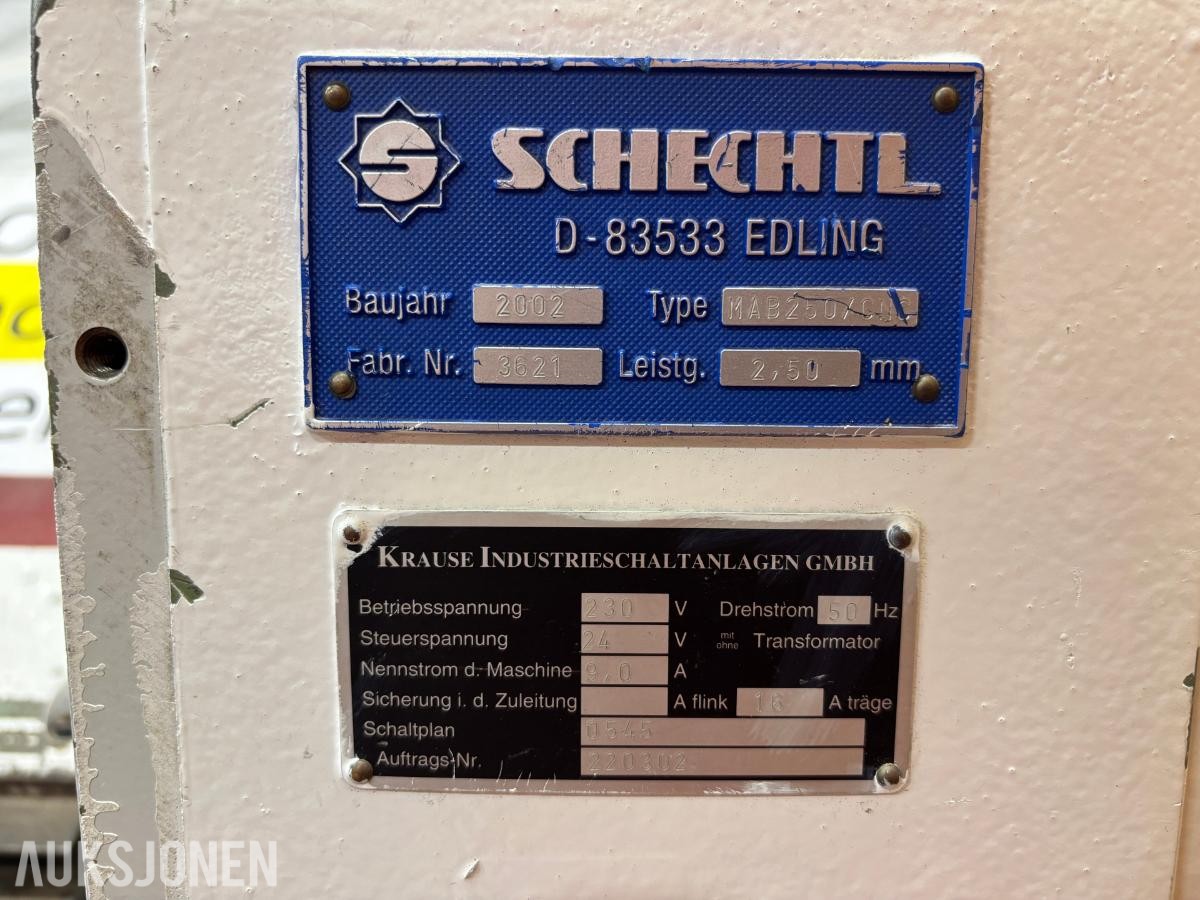 2002 Schechtl MAB 250 CNC kantpresse / plateknekke r – 2500 mm
