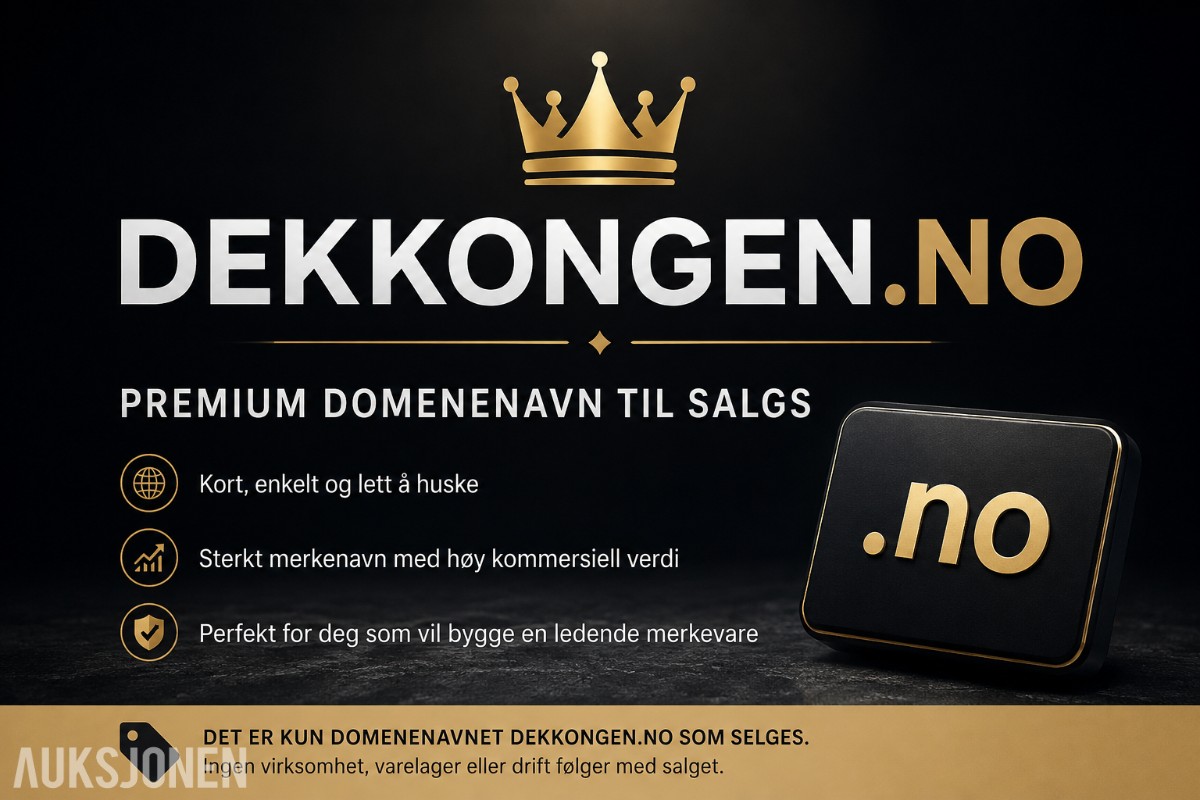 Dekkongen.no – Premium domenenavn til salgs