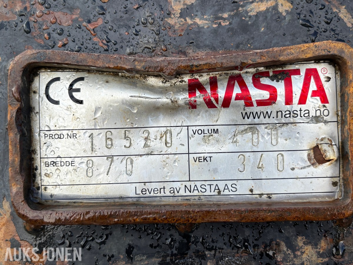 NASTA pusseskuff 870 mm – S50-feste – 400 liter