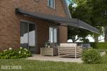 TERRASSEMARKISE 495X300CM BREDDE/UTFALL - MOTORSTYRT - KASSETTMARKISE - HELT NY