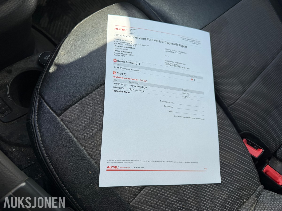 2014 Ford TRANSIT CONNECT 1.6-116 D