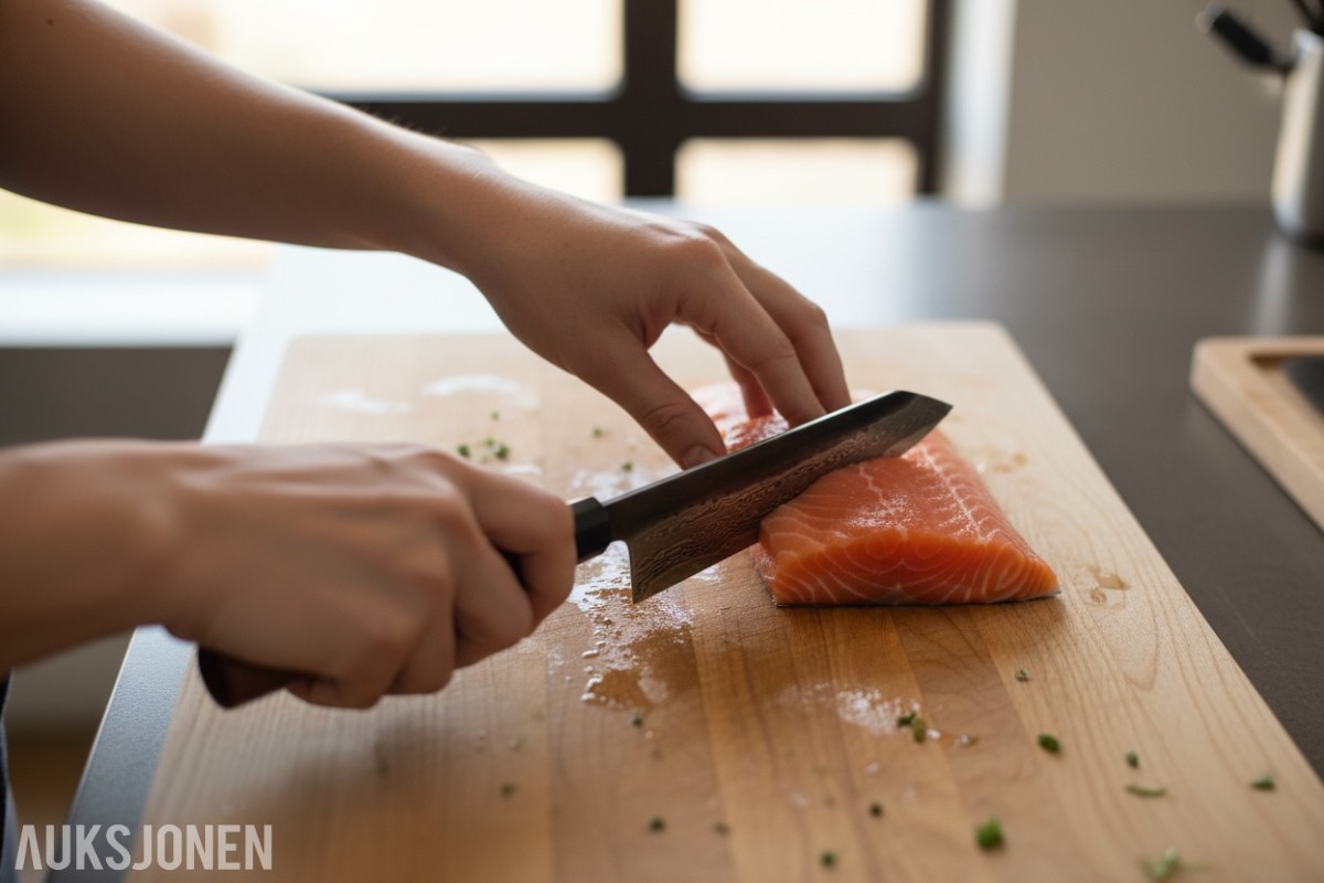48 TIMERS AUKSJON - Senko Damaskus Kiritsuke + Sashimi-kniv