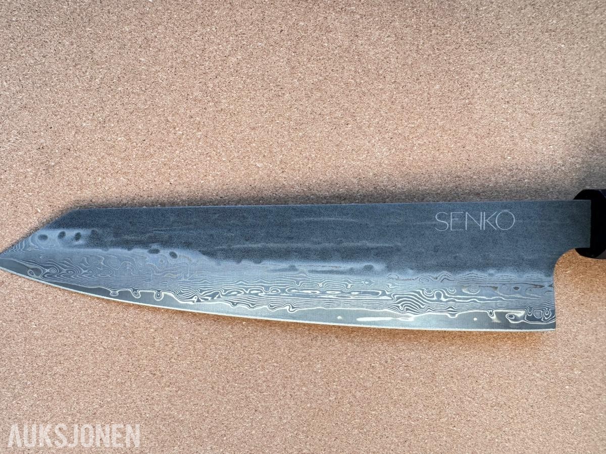 48 TIMERS AUKSJON - Senko Damaskus Kiritsuke + Sashimi-kniv