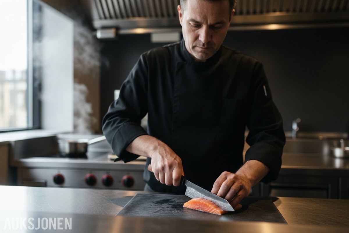 48 TIMERS AUKSJON - Senko Damaskus Kiritsuke + Sashimi-kniv