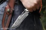 48 TIMERS AUKSJON - Damaskus Jaktkniv + Slipestein